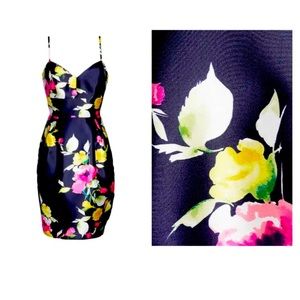 Eliza J floral cocktail dress navy size 6